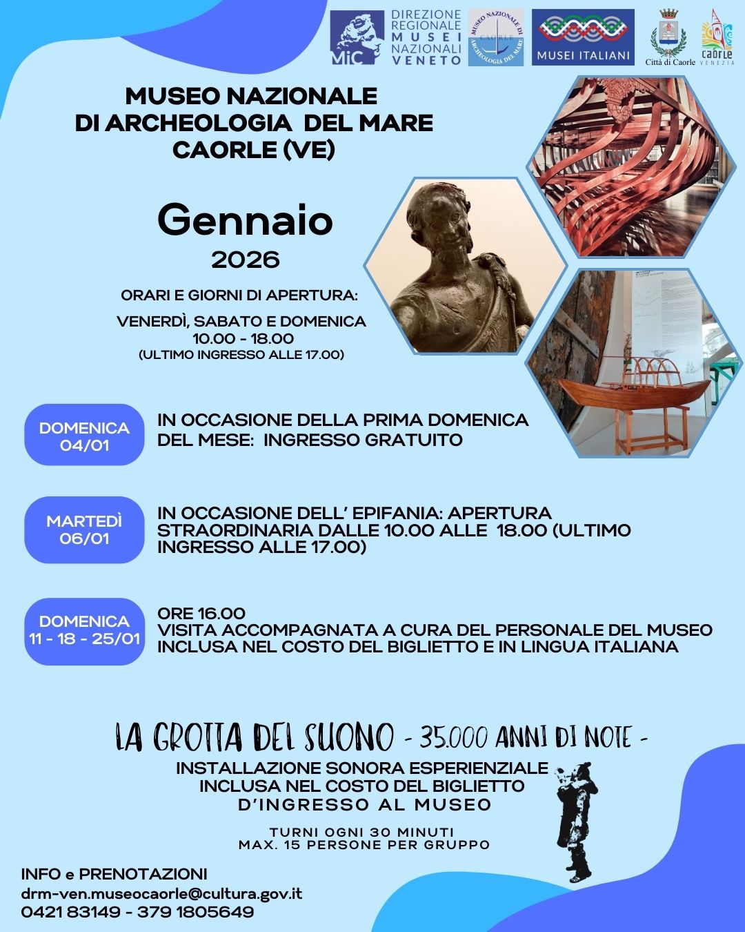 Gennaio 2026 al Museo nazionale di archeologia del Mare di Caorle